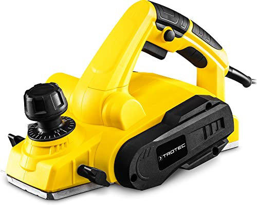 TROTEC Elektrohobel PPLS 10‑800– Hobelmaschine 800 Watt, Hobelbreite 82 mm, Spantiefe bis 2,5 mm, Sicherheitsschalter, Einschaltsperre