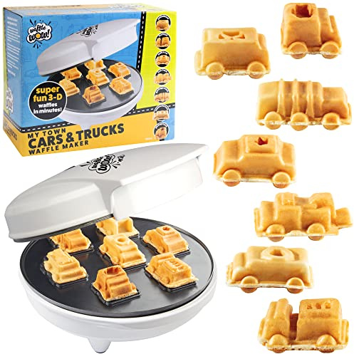 Mini gaufrier pour voitures et camions, faisceau de 7 véhicules différents, pour construction de camions et voitures de police, pour camions et crêpes en forme de voiture, plaque anti-adhésive