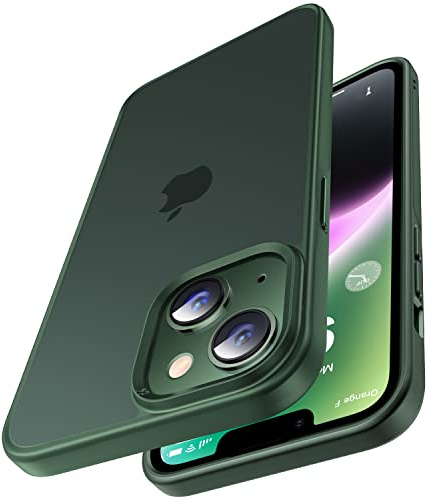 CASEKOO Matt Power für iPhone 14/13 Hülle [TOP Militärschutz] Stoßfeste Kratzfeste Schutzhülle (Anti-Fingerabdruck) Dünne Griffige Mattierte Handyhülle iPhone 14/13 Case Slim, Grün