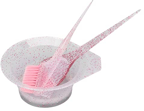 Hapivida Haarfärbepinsel Set, Praktisches Haarfärbewerkzeug Kit mit Doppelseitiger Bürste, Kamm und Schale für Heim und Salon, Nylon, 3-teilig