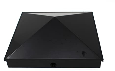 Black Plastic Pyramid True 8 x 8 (200mm x 200mm) Fence Post Cap with Pre-Drilled Holes (2)