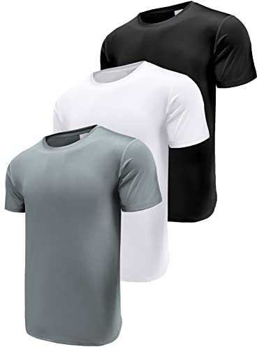 Boyzn 1 or 3er Pack Sport Tshirts Herren Kurzarm T-Shirts Funktionsshirt Laufshirt Schnelltrocknend Atmungsaktive Sport Shirt Fitnessshirt Trainingsshirt für Running Workout Bodybuilding