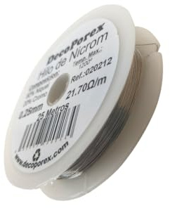 DecoPorex – Bobina hilo de resistencia de Nicrom 0,25mm – 25 metros