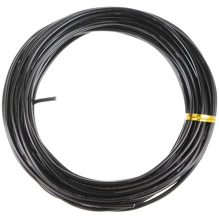 sourcing map Bonsai Training Wire 2.5mm Total 10mm 33 Feet Anodized Aluminum Wire Corrosion Resistant Garden Wire for Plants Bonsai Trees Shaping Bending Indoor, Black
