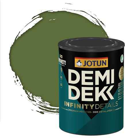 Jotun - Peinture Bois, Lasure Opaque pour Extérieur et Intérieur Satinée - DEMI DEKK INFINITY DETAILS - RAL 6025 - Vert Fougère - 0,75L