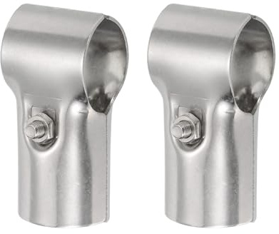 sourcing map T-Rohrklemmen-Verbindungsstück, 2 Stück, strukturelle Rohrverbinder, Kettenglied-Zaunklemme, Edelstahl, Eckbeschläge, Endschienenklemme, passend für OD 30 mm