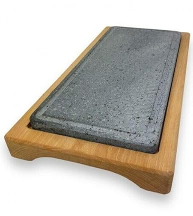 Planche à découper en hêtre massif avec plaque de pierre de lave XL | Pizza Restaurant Apéritif Bar Cuisine Maison | produit artisanal | fabriqué à la main fabriqué en Italie