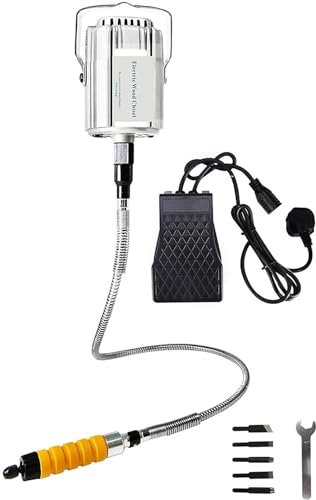 tallar madera Herramienta de tallado de cincel eléctrico Cinceles for tallar de madera Herramienta de tallado de cincel de madera eléctrico Tallado de eje flexible/Control de pedal/Alta potencia 780 W