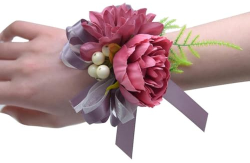 WZBAO Seidenblumen-Anstecker im Knopfloch, Hochzeitsanstecker, Brautschmuck, Handblumen, Abschlussball, Verlobung, Abschlussball, Herrenanzug, Brosche, Anstecker 2