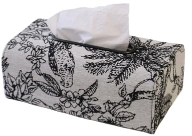SLHEQING Taschentücher Box Rechteckige Taschentuchbox aus Jacquard Weben, Vintage Taschentuchspender, Tissue Box für Esszimmer Schlafzimmer Büro Hotel