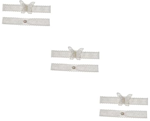 GALPADA 3stücke Braut Strumpfband Aus Spitze Mit Elastischem Design Hochzeitsaccessoires Für Damen Für Elegante Anlässe Und Unvergessliche Erinnerungen b Stil