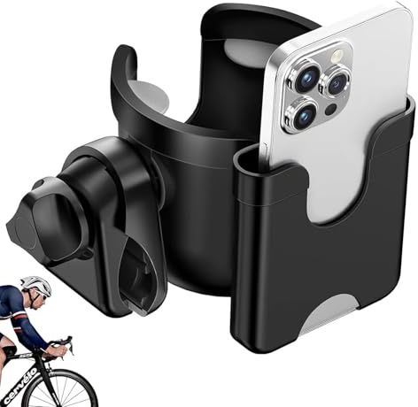 Cup Holder Universal Drink Coffee Cup Holder with Phone Holder Bike Wheelchair Walker Gifts for Women Men