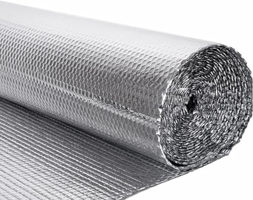MOZ4dxy Isolierfolie, Selbstklebende Luftpolsterfolie for Dachböden, Fußböden, Wohnwagen, Garagen, Wände usw.(1x10m .28x32.8ft)