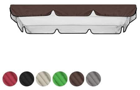 TYBEITAO Tela Oxford Recubierta De Plata 600D Toldo Columpios Exteriores para Jardin Resistente ai Viento Y ai Desgarro Toldo Balancin De Jardin,Brown-164 * 114 * 15cm