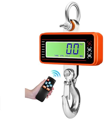 Hängande våg digital 1500 Kg/3306 pund, industriell kranvåg, LCD-display, industriell dragstångsvåg för fiske med fjärrkontroll för resväskor, bagage, kajväg, jordbruk