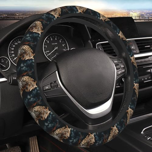 A Leopard Sits Universal Auto-Lenkradbezug, 38,1 cm (15 Zoll), elastischer Lenkradbezug für Männer und Frauen, Autozubehör