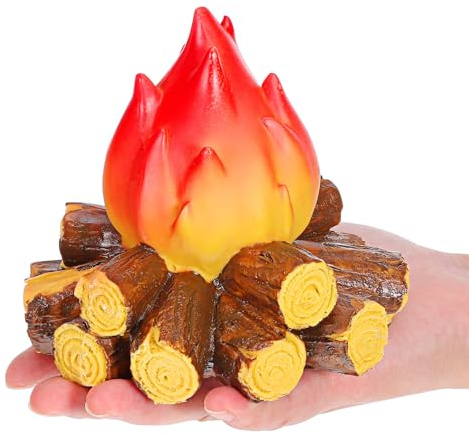 BESPORTBLE Simulierte Flammenlampe LED Mini Campfire Light - Realistic Flame Effect Table Lamp for Christmas, Halloween, Camping - Battery-Powered Portable Decor led feuereffekt für kamin feuer deko