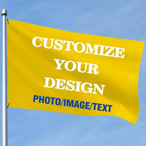 Personalisierte Flaggen bedruckt mit Bild/Text/Logo, personalisiertes Gartenschild für Outdoor-Dekoration, erstellen Sie Ihr eigenes Team/Willkommen/Erinnerung/Festival-Flagge (8ft x 5ft/150x240cm)