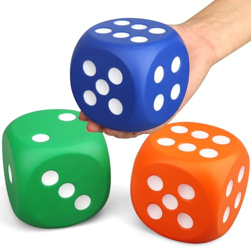 Große 7CM Schaumstoff Fidget Würfel Spielzeug, Stress Spielzeug Relief Big Würfel, Squeeze Squishy Riese Würfel für Brettspiel Klassenzimmer Party Gunsten Tasche Stuffer (3 Packung)