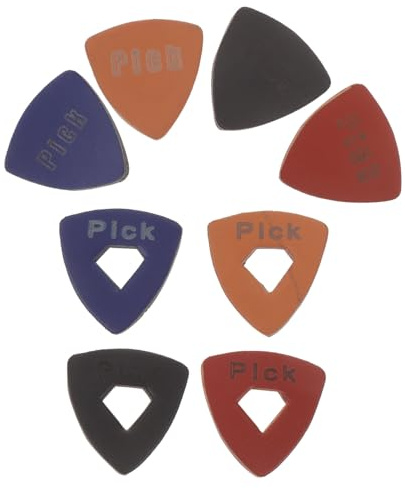 BAZEITFLOW Leder Gitarrenplektren Gitarrenzubehör 8 Stück für Gitarre und Bass Leicht und Schützend für Akustische und Elektrische Gitarren