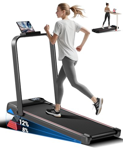 Tapis de Course avec Barre de poignée, Tapis Pliable Silencieux de 2,5 HP pour Bureau à Domicile, sous Le Bureau, Coussin Portable avec 8% d'inclinaison, capacité de 300 Livres