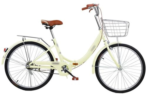 24 Zoll City Commuter Faltrad Für Damen Mit Vollgummireifen, Singlespeed-Faltrad Mit Rahmen Aus Kohlenstoffstahl A,24 inch