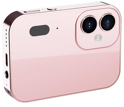 YUEHISY Fotocamera Digitale 4K per Fotografia, Fotocamera per Vlogging da 64 MP con Touch Screen da 3, Zoom Digitale 16X, da Viaggio Compatta con Messa a Fuoco Automatica con (PINK)