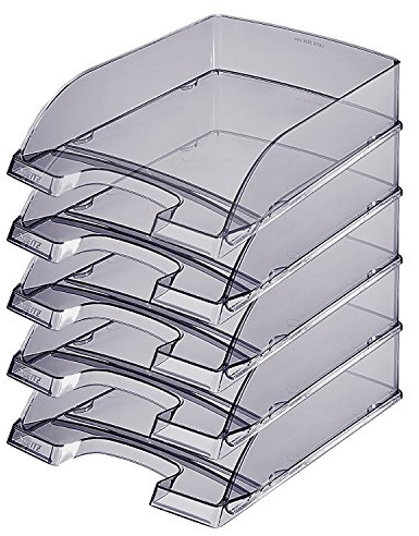 Esselte Leitz Briefkorb A4 transparent Plus (5er Pack | rauchgrau)