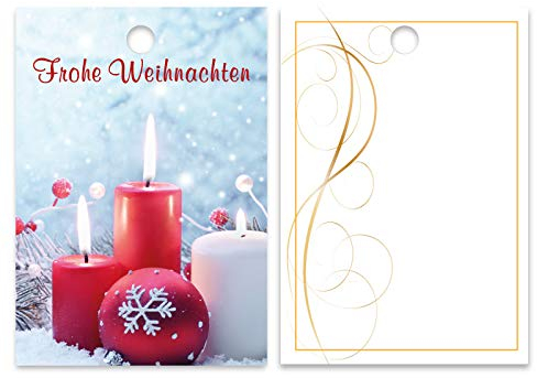 25er Pack GeschenkanhängerFrohe Weihnachten Kerzen ca. 52 x 74 mm