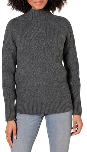Amazon Essentials Women's Soft Touch Cable Knit Funnel Neck Chunky Jumper