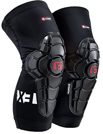 G-Form Pro-X3 Mountain Bike Knee Guards - Genouillères pour hommes et femmes - Noir/Blanc, Adulte Moyen