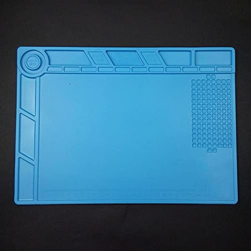 Plate-forme bleue antistatique Tapis de travail en silicone Réparation de la tablette Soudure magnétique douce Entretien du téléphone Coussin d'isolation thermique Pratique, sûr et facile à transporte