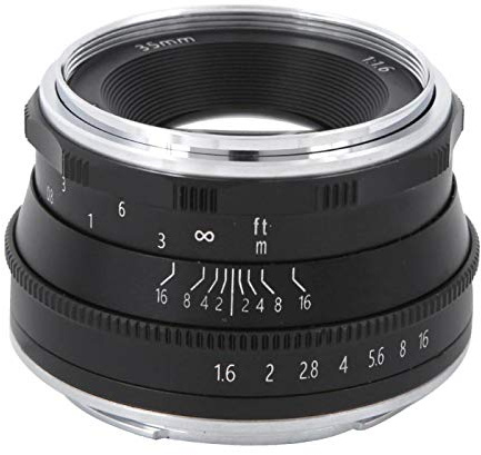 Goshyda Obiettivo con Messa a Fuoco Fissa Z 35mm F/1.6, Pellicola di Rivestimento Ad Alta Definizione Obiettivo Fotocamera Mirrorless a Focale Fissa per Z Mount Z6 Z7 Z50(Nero)