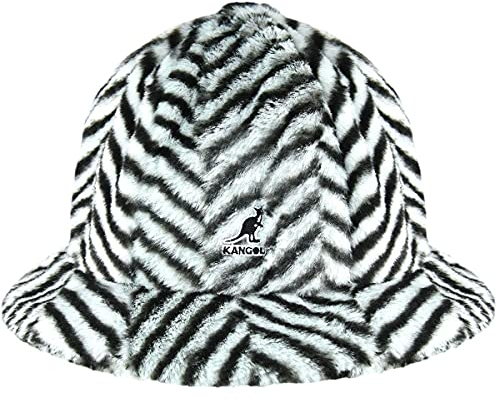 Kangol Faux Fur Stripe Casual Stoffhut Glockenhut Damen - mit Futter Winter Herbst-Winter - S (54-55 cm) grau