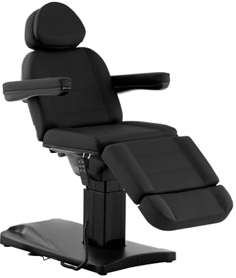 Physa Elektrisk kosmetisk säng, 3 motorer, 300 W, 192 x 60 x 70–90,5 cm, 150 kg, svart, behandlingsbar, kosmetisk stol, terapisäng, tatueringsfåtölj