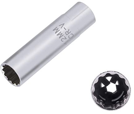 Auto-Zündkerzensteckdose,Asudaro 12mm/14mm Zündkerzen Steckschlüssel Auto Zündkerzenstecker Zündkerzen Drehmomentschlüssel Auto-Steckschlüssel - Nicht magnetisch,Silber 12MM