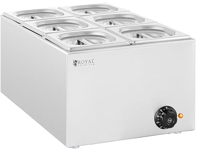 Royal Catering RCBM_GN1/6_1 Bain Marie 640 W 6 x GN 1/6 Wasserbad Speisenwärmer