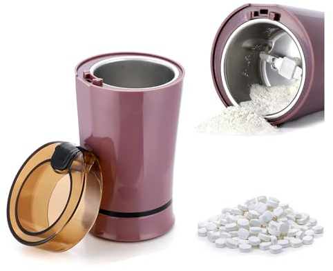 Tritapillole elettrico multifunzionale: macina medicinali e vitamine o chicchi di caffè in compresse di diverse dimensioni in un macinino fine per tubi di alimentazione, bambini o animali domestici