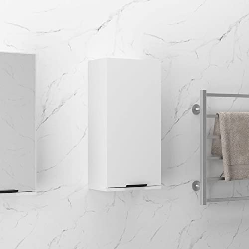 Armario de Baño de Pared con Gran Capacidad de Almacenamiento, Blanco, Madera Contrachapada, 32x20x67 cm