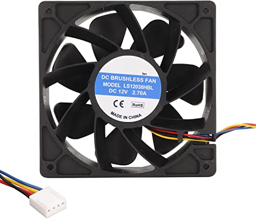 Ventilador de Enfriamiento de 4 Pines de 120 Mm X 120 Mm X 38 Mm, Ventilador de Caja de Computadora de 6000 Rpm DC 12V 2.7A, Ventilador de Caja de Enfriamiento PWM sin Escobillas