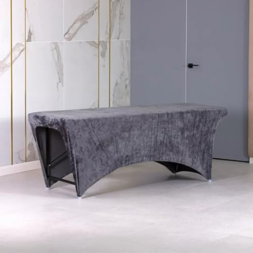 Untitled Verlängerter Liegenbezug für Massagebett | Bezug | Velours | Spannbetttuch für alle gängigen Kosmetikliegen Massageliegen Couches (Grau, 70 x 190 cm)