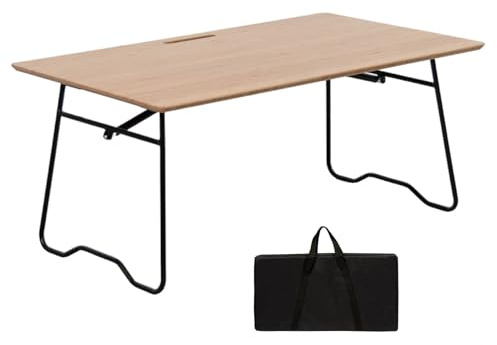 osoltus Campingtisch Blavand Bambustisch klappbar Tabletttisch mit Gasdruckfeder