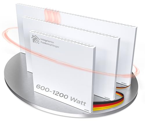 VASNER Konvi RX Funk Infrarotheizung - Elektroheizung Konvektionsheizung inkl. Wandmontage 600-1200 Watt – Infrarot Wandheizung - Elektrische Heizung - Hybridheizung (600 Watt)