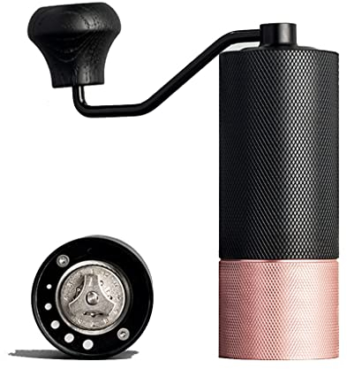 Manual Coffee Grinder, Multi Grinding Level Household Small Bean Grinder, Suitable for Espresso Machine (Color : Pink, Size : 5.3 * 14cm)