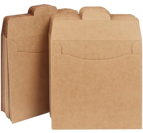 Gadpiparty 50 Stück Ärmel Papierhüllen Cd-verpackungsbeutel Speicherhalter Papphüllen Lagerung Cd-verpackungsumschlag Umschläge Aus Braunem Papier Cd Papier Karton Kraftpapier Tasche Karte
