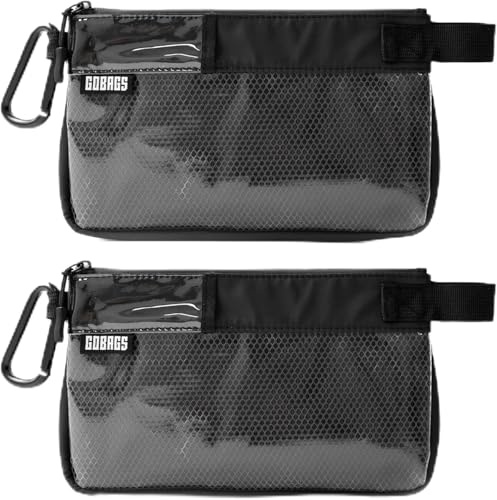 GOBAGS Production Zipper Bags - Electronics & Camera Accessories Bag - Cable Organizer, Gear Accessory Pouch, Travel Camera Essentials (Small, Black, 2 Pack)