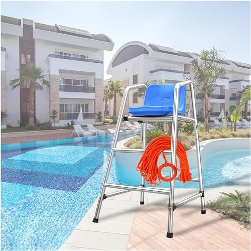 AviiSo Stahl Poolleiter Robuste Outdoor-Stühle für Erwachsene, Kinder, 120 cm/150 cm/180 cm hoch Schiedsrichterstuhl mit Langer Lebensdauer mit ABS-Komfortsitz, Belastbar mit 300 kg(120cm/47.2in high