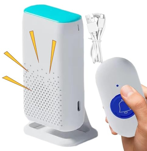 Wireless Caregiver Pager - Elderly Wireless Smart Call Buzzer, Personal Alarm System, Senior Alert Button | Long Range Medical Alert, Senior Care Safety Device for Home, Hospital Alert Elderly