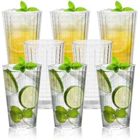 8pcs Vasos Melamina Vasos Plastico duro Reutilizable, Vasos de Agua Transparente de 280ml para Niños, Vasos Melamina Acrílicos Irrompibles, Vasos Plastico Duroapilables(8pcs-280ML)