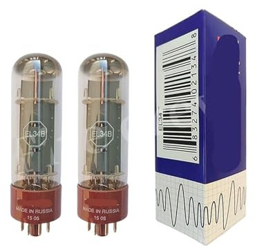 EL34 EL34B Röhren-HiFi-Audioröhren-Ersatz 6CA7 6P3P 6L6 Röhrenverstärker-Kit DIY, das Vier Kanäle unterstützt(2pcs Matched Pair)